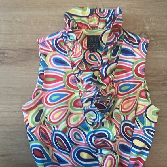 Melly M Riverside Ruffle Printed Wrap Dress Size - 6 - Picture 7 of 16